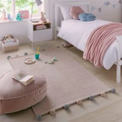 Dunelm Reversible Pom Pom Rug Rugs, Natural History Museum Modern Skandi, Cotton