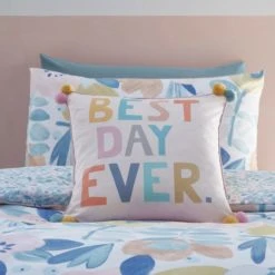 Dunelm Best Day Ever Cushion Printed, Cotton, Kids Cushion