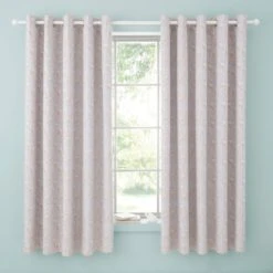 Dunelm Ditsy Bunny Pink Blackout Eyelet Curtains Cotton, Printed, Light Pink