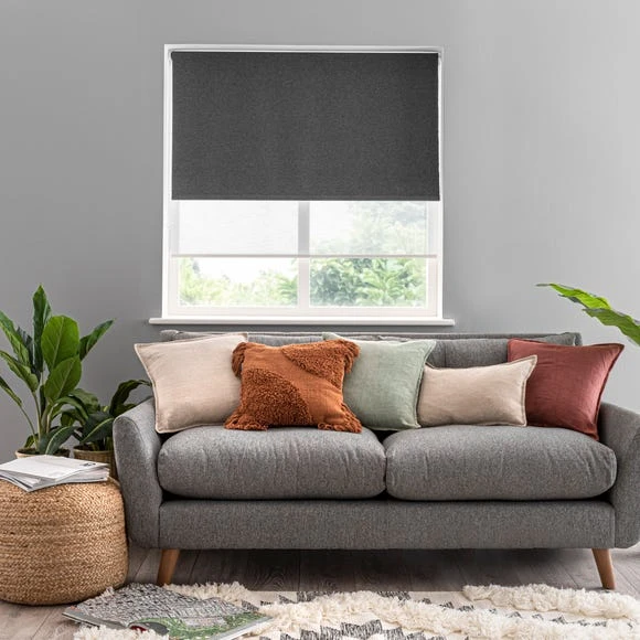 Dunelm Luna Grey Blackout and Pollen Reducing Double Roller Blind Polyester, Roller Blinds, Day and Night 2 Dunelm Luna Grey Blackout and Pollen Reducing Double Roller Blind Polyester, Roller Blinds, Day and Night - Image 2