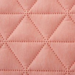 Dunelm Coral Geo Pinsonic Quilted Duvet Cover and Pillowcase Set Duvet Cover Sets, Geometric, Polyester -Eve Home And Furniture Shop 30732019 alt02