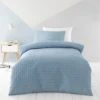 Dunelm Denim Geo Pinsonic Quilted Duvet Cover and Pillowcase Set Geometric, Duvet Cover Sets, Polyester