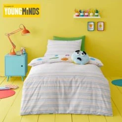 Dunelm Young Minds Choose Your Happy 100% Cotton Reversible Duvet Cover and Pillowcase Set MultiColoured, Duvet Cover Sets, Patterned -Eve Home And Furniture Shop 30732466 alt02