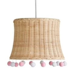 Dunelm Fiesta Rattan Pom Pom Easy Fit Pendant Shade Boho, Light Shades, Fabric -Eve Home And Furniture Shop 30732595 alt05