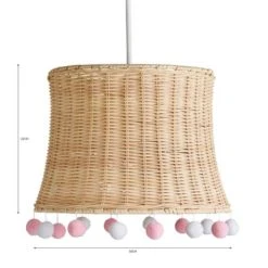 Dunelm Fiesta Rattan Pom Pom Easy Fit Pendant Shade Boho, Light Shades, Fabric -Eve Home And Furniture Shop 30732595 alt07