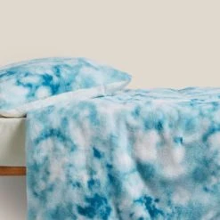 Dunelm Blue Tie Dye Ombre Faux Fur Duvet Cover and Pillowcase Set Reversible, Polyester, Patterned -Eve Home And Furniture Shop 30735024 alt04