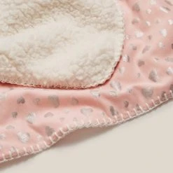 Dunelm Pink Heart Foil Printed Sherpa Blanket Hearts, Polyester, Blankets & Throws 7 Dunelm Pink Heart Foil Printed Sherpa Blanket Hearts, Polyester, Blankets & Throws -Eve Home And Furniture Shop 30735605 alt03
