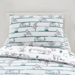 Disney Winnie the Pooh 100% Cotton Reversible Duvet Cover and Pillowcase Set Duvet Cover Sets, Kids, Natural (Grey) -Eve Home And Furniture Shop 30737742 alt03
