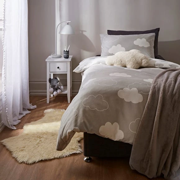 Dunelm Cloud 100% Brushed Cotton Reversible Duvet Cover and Pillowcase Set Printed, Duvet Cover Sets, Light Grey 1 Dunelm Cloud 100% Brushed Cotton Reversible Duvet Cover and Pillowcase Set Printed, Duvet Cover Sets, Light Grey