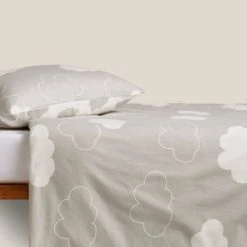 Dunelm Cloud 100% Brushed Cotton Reversible Duvet Cover and Pillowcase Set Printed, Duvet Cover Sets, Light Grey 7 Dunelm Cloud 100% Brushed Cotton Reversible Duvet Cover and Pillowcase Set Printed, Duvet Cover Sets, Light Grey -Eve Home And Furniture Shop 30737931 alt02
