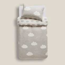 Dunelm Cloud 100% Brushed Cotton Reversible Duvet Cover and Pillowcase Set Printed, Duvet Cover Sets, Light Grey 9 Dunelm Cloud 100% Brushed Cotton Reversible Duvet Cover and Pillowcase Set Printed, Duvet Cover Sets, Light Grey -Eve Home And Furniture Shop 30737931 alt04