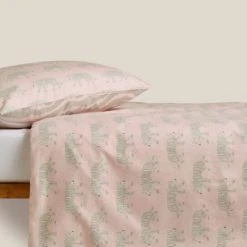 Dunelm Tao the Tiger 100% Brushed Cotton Reversible Duvet Cover and Pillowcase Set Animals, Duvet Cover Sets, Light Pink -Eve Home And Furniture Shop 30737935 alt02