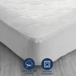 Fogarty Cotton Kids Mattress Protector Mattress Protectors, Natural Sleep Surface, White