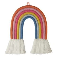 Dunelm Rainbow Shaped Wall Hanging Wood, Rope, Kids Bedroom Accessories