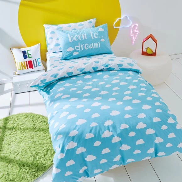 Born To Dream 100% Organic Cotton Duvet Cover and Pillowcase Set Reversible, Duvet Cover Sets, Patterned 1 Born To Dream 100% Organic Cotton Duvet Cover and Pillowcase Set Reversible, Duvet Cover Sets, Patterned