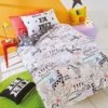 Born To Be Kind 100% Organic Cotton Duvet Cover and Pillowcase Set Duvet Cover Sets, Reversible, Printed