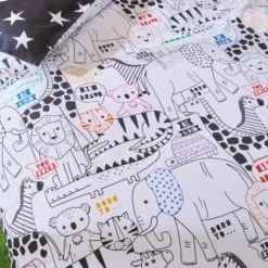 Born To Be Kind 100% Organic Cotton Duvet Cover and Pillowcase Set Duvet Cover Sets, Reversible, Printed -Eve Home And Furniture Shop 30747213 alt02