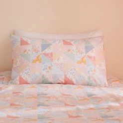 Dunelm Country Patchwork 100% Cotton Twin Duvet Cover and Pillowcase Set Floral, Reversible, MultiColoured -Eve Home And Furniture Shop 30747295 alt04
