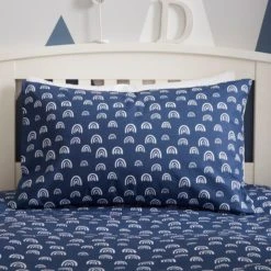 Dunelm Navy Rainbow Duvet Cover and Pillowcase Set Polycotton, Duvet Cover Sets, Reversible -Eve Home And Furniture Shop 30747298 alt02