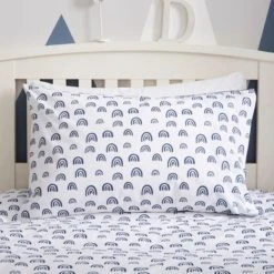 Dunelm Navy Rainbow Duvet Cover and Pillowcase Set Polycotton, Duvet Cover Sets, Reversible -Eve Home And Furniture Shop 30747298 alt03