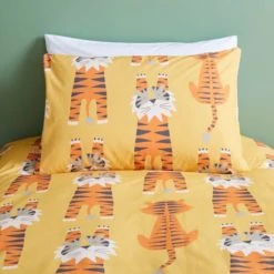 Dunelm Rainforest Friends 100% Cotton Twin Pack Duvet Cover and Pillowcase Set Kids, Duvet Cover Sets, MultiColoured -Eve Home And Furniture Shop 30747306 alt05