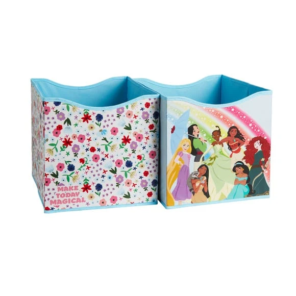 Disney Princess Pack of 2 Storage Cubes Fabric, Polyester, Kids 4 Disney Princess Pack of 2 Storage Cubes Fabric, Polyester, Kids - Image 4
