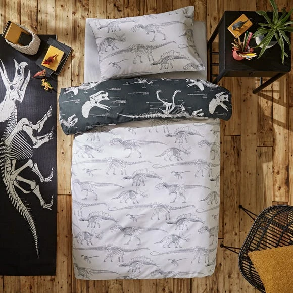 Natural History Museum Fossil Forager 100% Cotton Duvet Cover and Pillowcase Set Duvet Cover Sets, Kids, Reversible 1 Natural History Museum Fossil Forager 100% Cotton Duvet Cover and Pillowcase Set Duvet Cover Sets, Kids, Reversible
