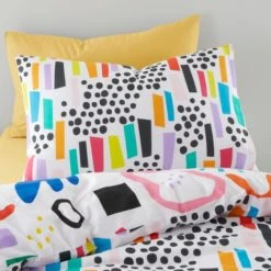 Dunelm Elements Abstract 100% Cotton Duvet Cover and Pillowcase Set Duvet Cover Sets, MultiColoured, Reversible -Eve Home And Furniture Shop 30747615 alt03