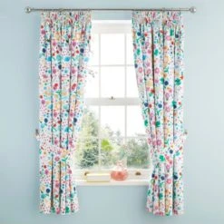 Disney Princess Magical Pencil Pleat Curtains MultiColoured, Cotton, Kids