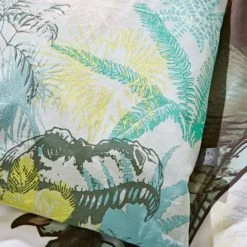 Natural History Museum All About T-Rex 100% Cotton Duvet Cover and Pillowcase Set Kids, Reversible, Green -Eve Home And Furniture Shop 30747636 alt04