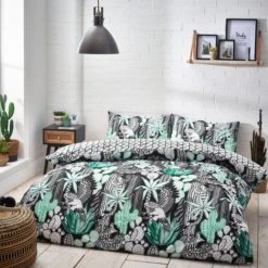 Style Lab Arizona Duvet Cover and Pillowcase Set Duvet Cover Sets, Black and white, Reversible