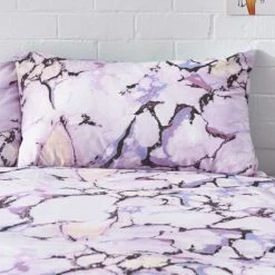 Style Lab Marble Duvet Cover and Pillowcase Set Duvet Cover Sets, Abstract, Pastel (Multi Coloured) -Eve Home And Furniture Shop 30749072 alt03