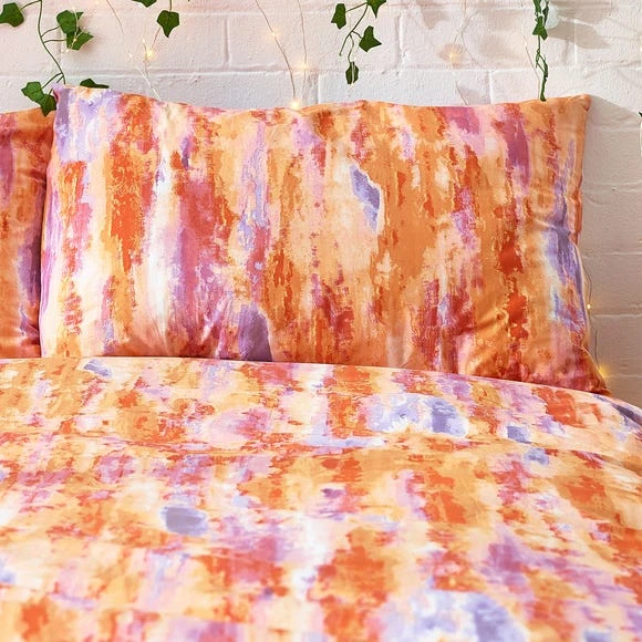 Style Lab Tie Dye Duvet Cover and Pillowcase Set Abstract, MultiColoured, Polycotton 4 Style Lab Tie Dye Duvet Cover and Pillowcase Set Abstract, MultiColoured, Polycotton - Image 4