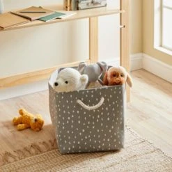 Dunelm Dotty Storage Basket Grey Storage Baskets, Spotted, Kids