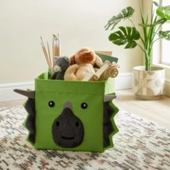 Dunelm Triceratops Felt Foldable Box Storage Boxes, Fabric, Animals