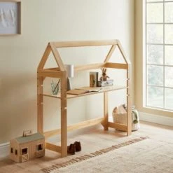 Dunelm Kids Natural Adjustable Shelving Unit Desk Wood, Kids Shelves