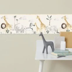 Dunelm Safari Wallpaper Border Animals, Made in the UK, Kids