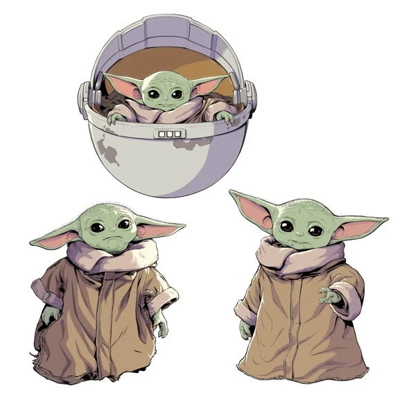 Disney Star Wars Baby Grogu Wall Stickers Made in the UK, Paper, Kids 2 Disney Star Wars Baby Grogu Wall Stickers Made in the UK, Paper, Kids - Image 2