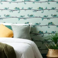 Dunelm Rainforest Friends Chameleon Wallpaper Made in the UK, Animals, Paper -Eve Home And Furniture Shop 30757423 alt04