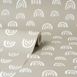 Dunelm Neutral Rainbow Wallpaper Kids, Paper, Made in the UK -Eve Home And Furniture Shop 30757425 alt02