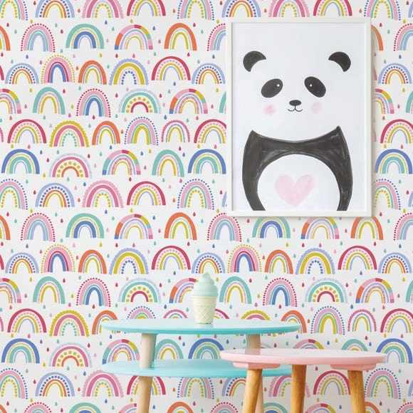 NuWallpaper Nu Wall Self Adhesive Over the Rainbow Wallpaper Kids, Paper, Made in the UK 1 NuWallpaper Nu Wall Self Adhesive Over the Rainbow Wallpaper Kids, Paper, Made in the UK