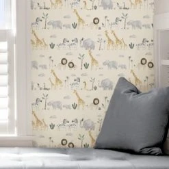 NuWallpaper Nu Wall Self Adhesive Safari Wallpaper Paper, Made in the UK, Kids -Eve Home And Furniture Shop 30757446 alt04