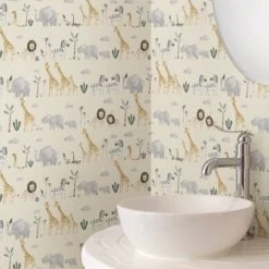 NuWallpaper Nu Wall Self Adhesive Safari Wallpaper Paper, Made in the UK, Kids -Eve Home And Furniture Shop 30757446 alt06