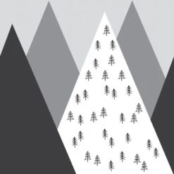 Dunelm Geo Mountain Mono Mural Kids, Murals, Made in the UK -Eve Home And Furniture Shop 30759950 alt03